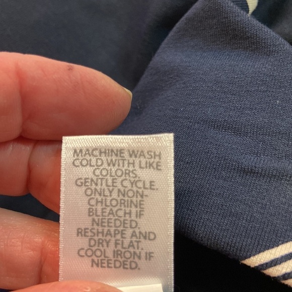 J Jill Wearever Collection Diagonal Stripes Pencil Midi Skirt in Navy/White NWT - Picture 8 of 10